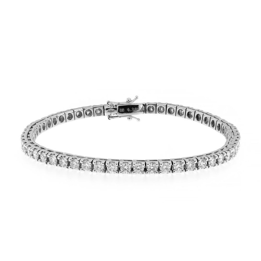 Gioielli Fabio Ferro i Gioielli Bracciali Tennis | Bracciale Tennis Fabio Ferro Con Diamanti In Oro Bianco 4,38 Carati