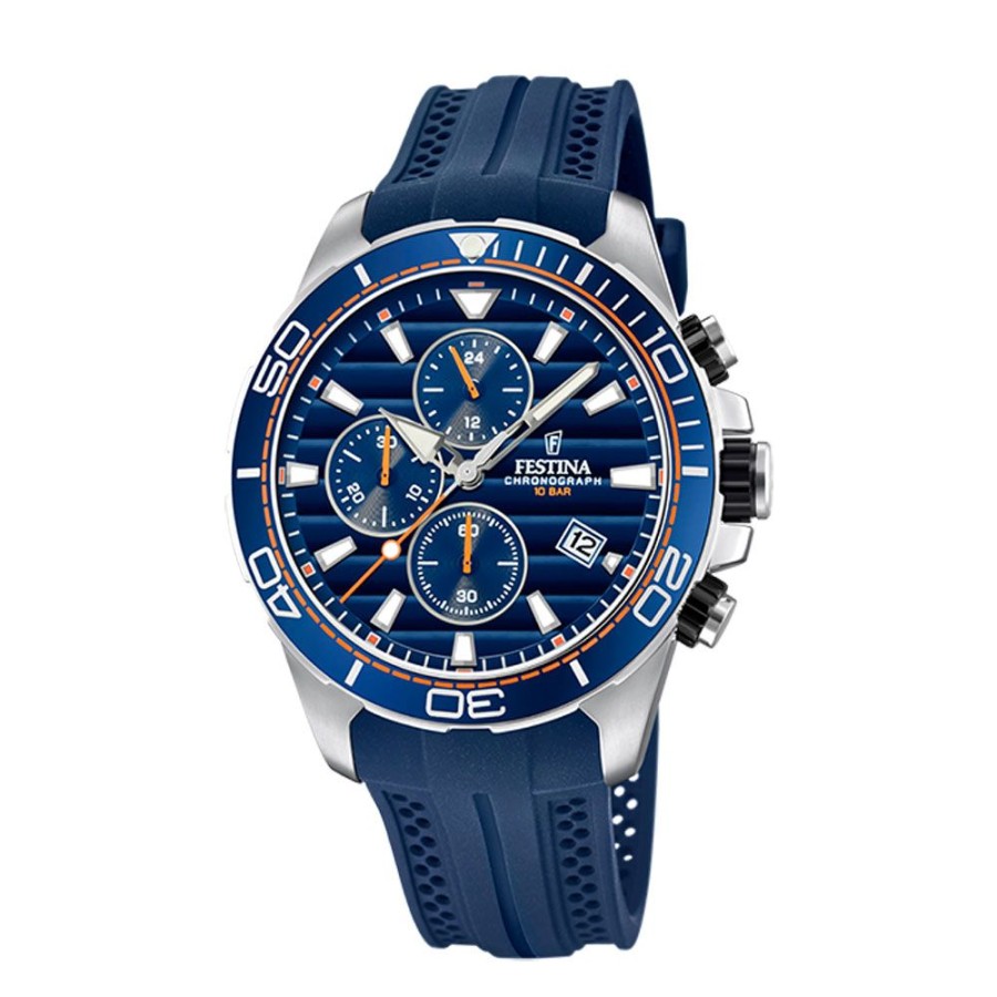 Orologi Festina Orologi Festina Uomo | Orologio Festina Uomo Chrono Sport In Acciaio E Caucciu 42 Mm