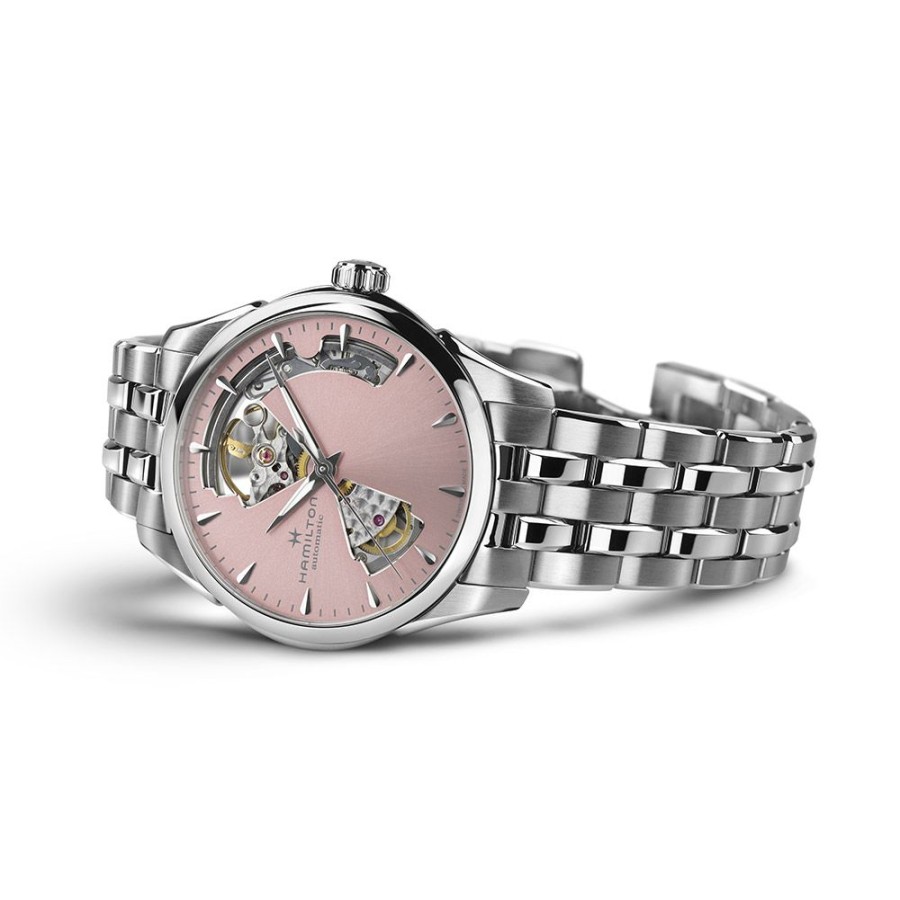 Orologi Hamilton Orologi Hamilton Donna | Orologio Hamilton Jazzmaster Open Heart Lady Auto Rosa Acciaio Inossidabile 36 Mm