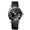 Orologi Longines Orologi Longines Uomo | Orologio Longines Hydroconquest Gmt Caucciu Nero 41 Mm