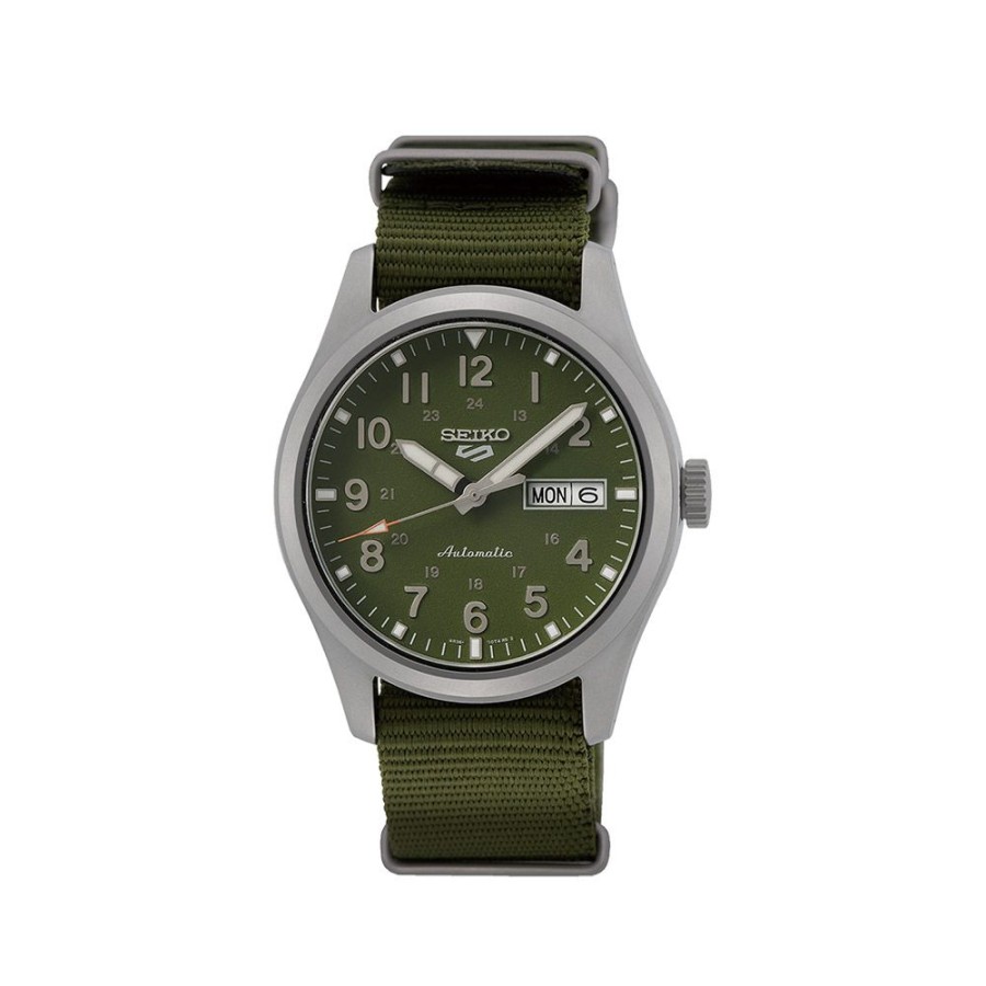 Orologi Seiko Orologi Seiko Uomo | Orologio Seiko 5 Sport Automatico Verde 39,4 Mm Srpg33K1