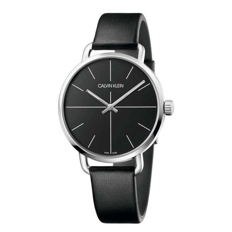 Orologi Calvin Klein Orologi Calvin Klein Uomo | Orologio Calvin Klein Uomo Collezione Even Nero Mm. 42 Con Cinturino In Pelle Nero