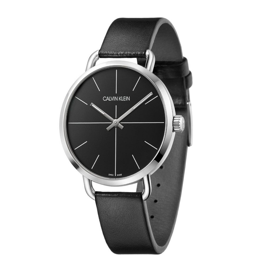 Orologi Calvin Klein Orologi Calvin Klein Uomo | Orologio Calvin Klein Uomo Collezione Even Nero Mm. 42 Con Cinturino In Pelle Nero