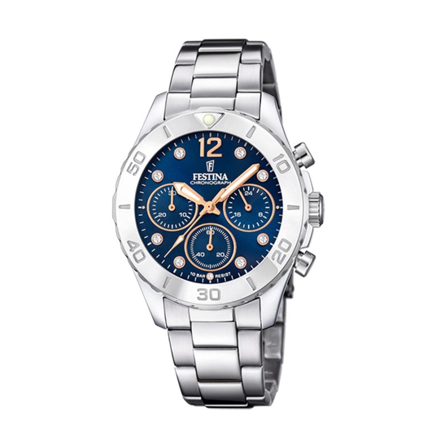 Orologi Festina Orologi Festina Uomo | Orologio Festina Cronografo Blu Quarzo Acciaio 39 Mm