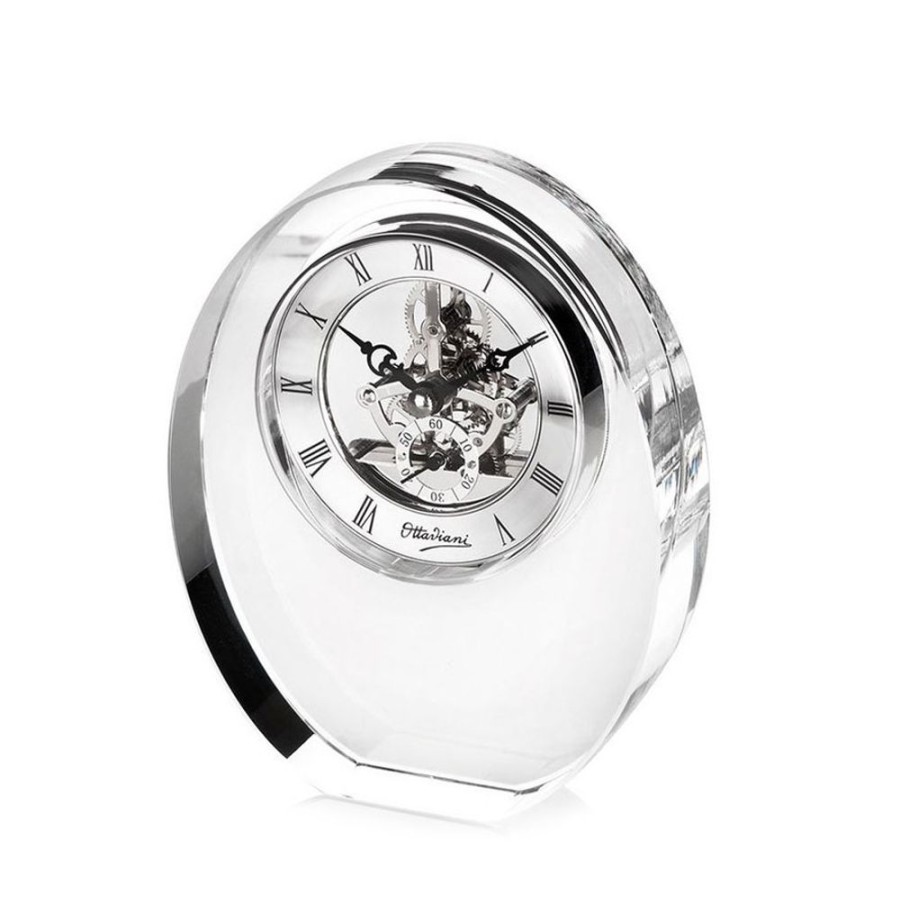 Articoli Da Regalo Ottaviani Argenti Ottaviani Home | Orologio In Cristallo Ottaviani Forma Ovale