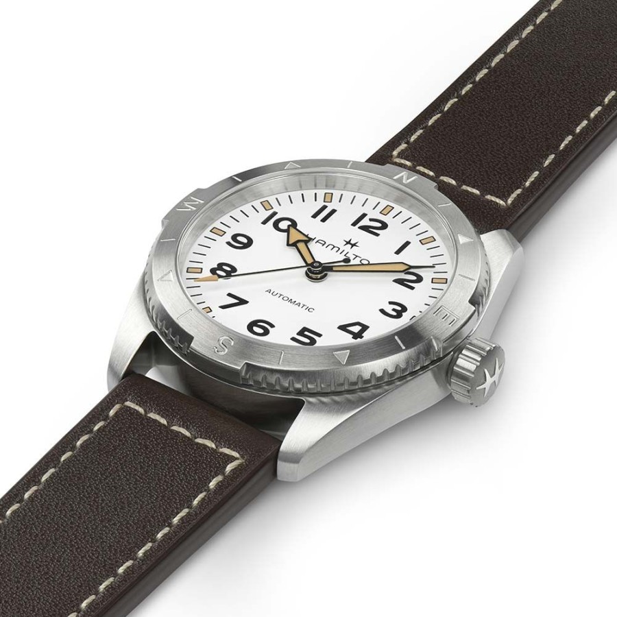 Orologi Hamilton Orologi Hamilton Uomo | Orologio Hamilton Khaki Field Expedition Bianco Auto 37 Mm